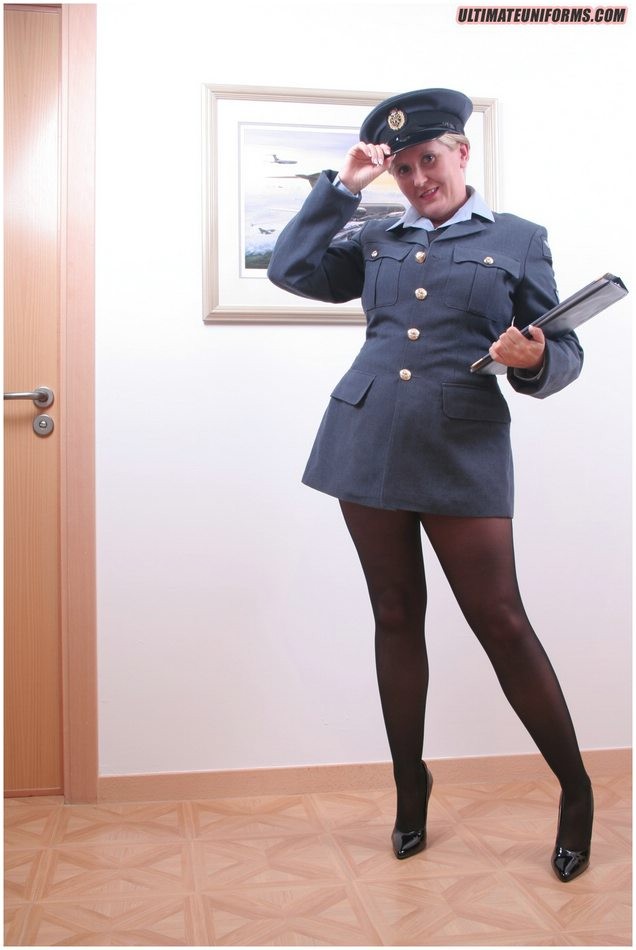 Royal Air Force slutty blonde Natasha Smith in black pantyhose #73543401