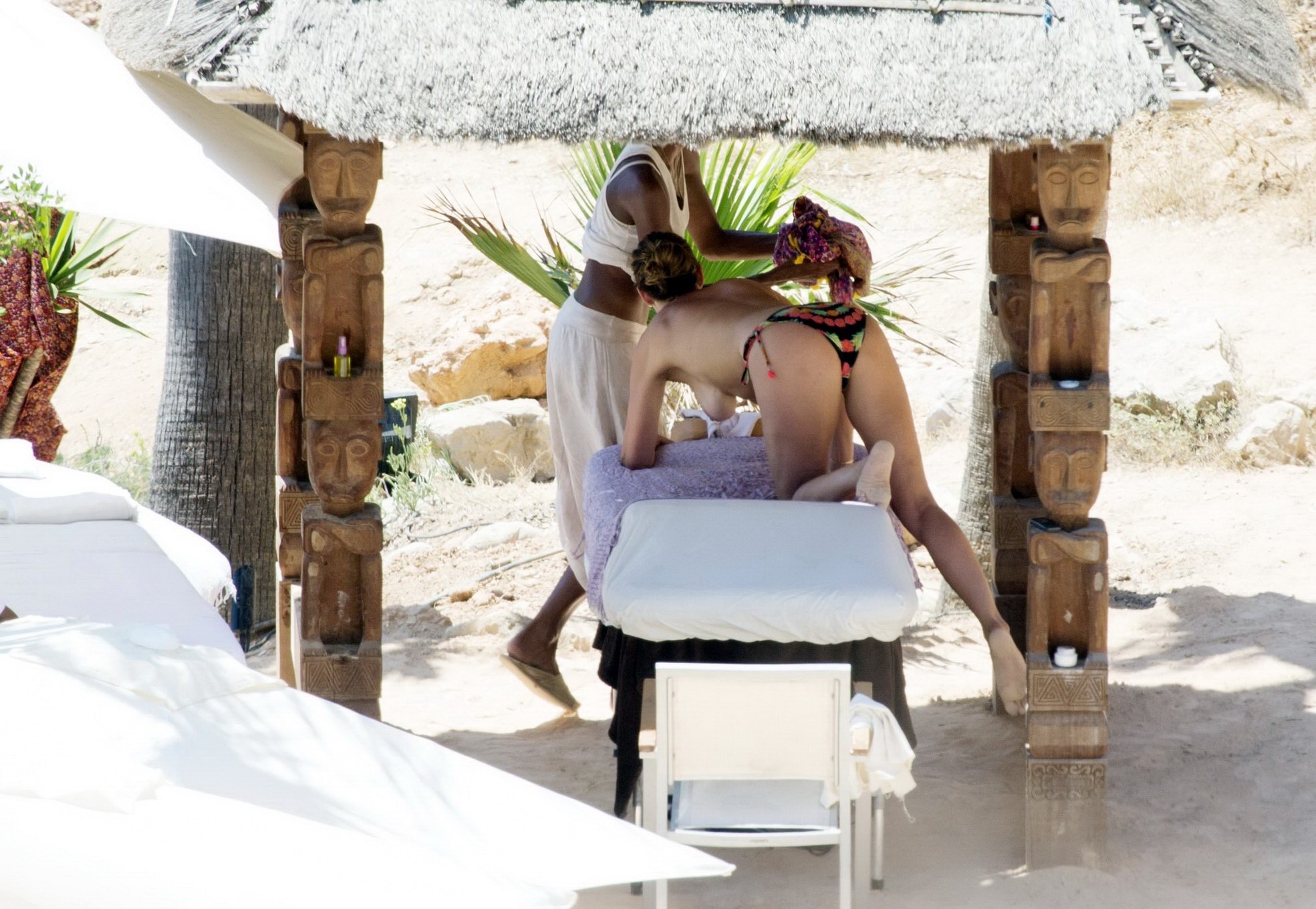 Lisa Snowdon showing off her big boobs while getting a massage #75157585