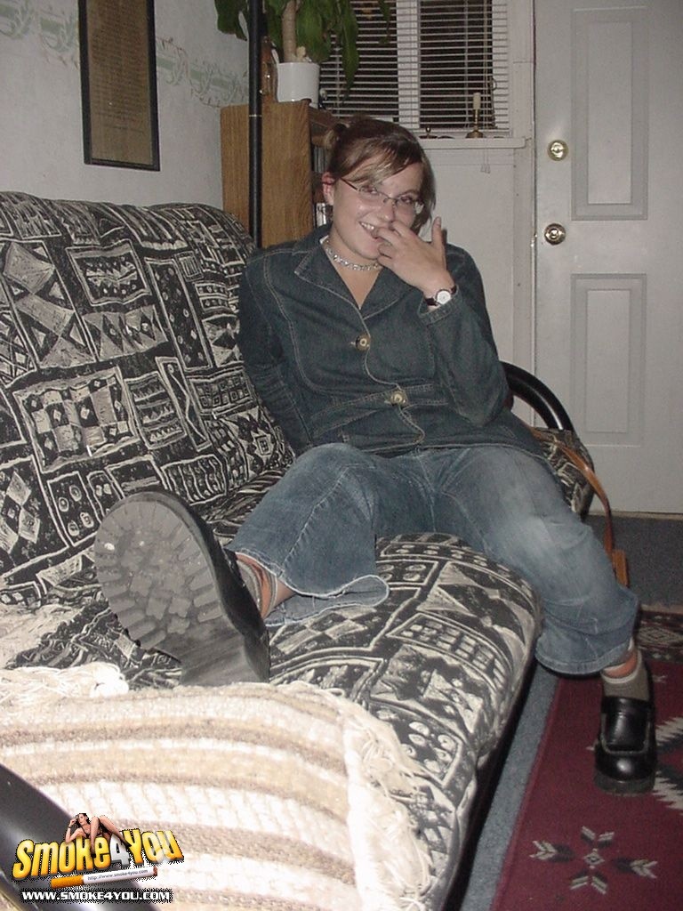Shy Bianca stops by  for a smoke and to tease the camera #76574163