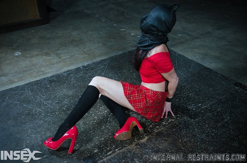 India Summer in red heels and mask is bound and toyed in dungeon #71904918
