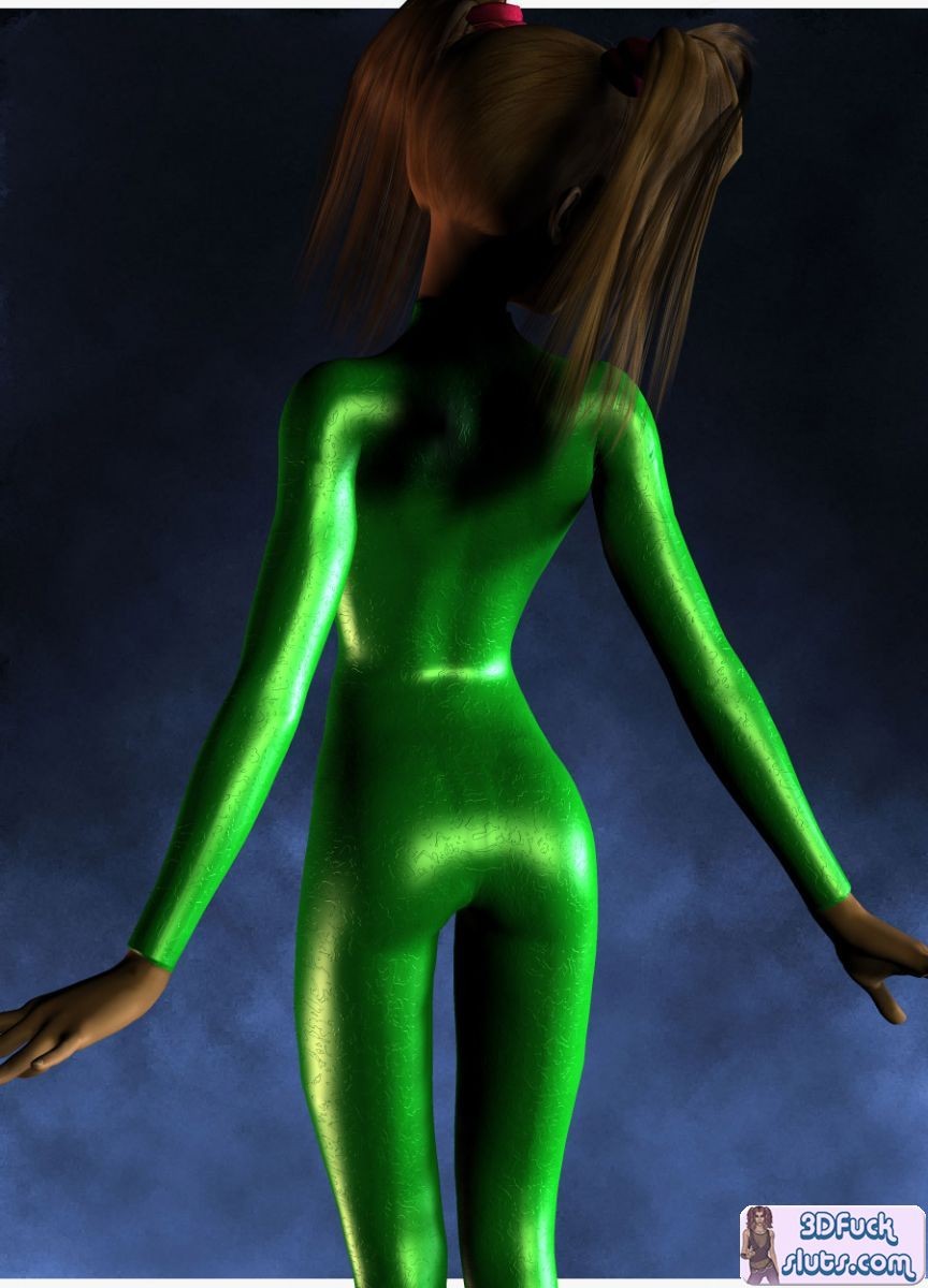 3d-Toon mit Zöpfen in grünem Outfit
 #69333573