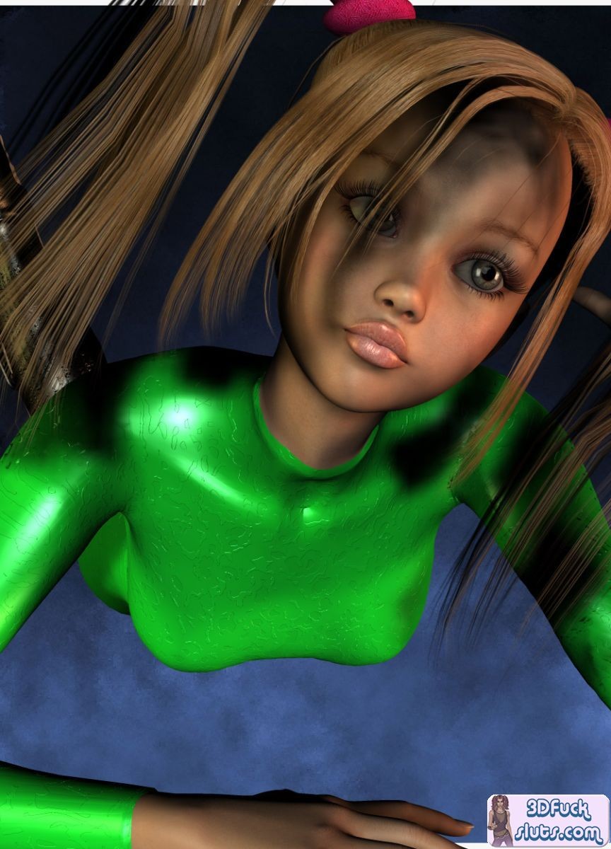 3d-Toon mit Zöpfen in grünem Outfit
 #69333630
