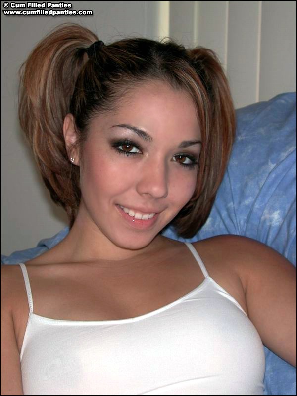 Teen shows her cum stained panties
 #78665883