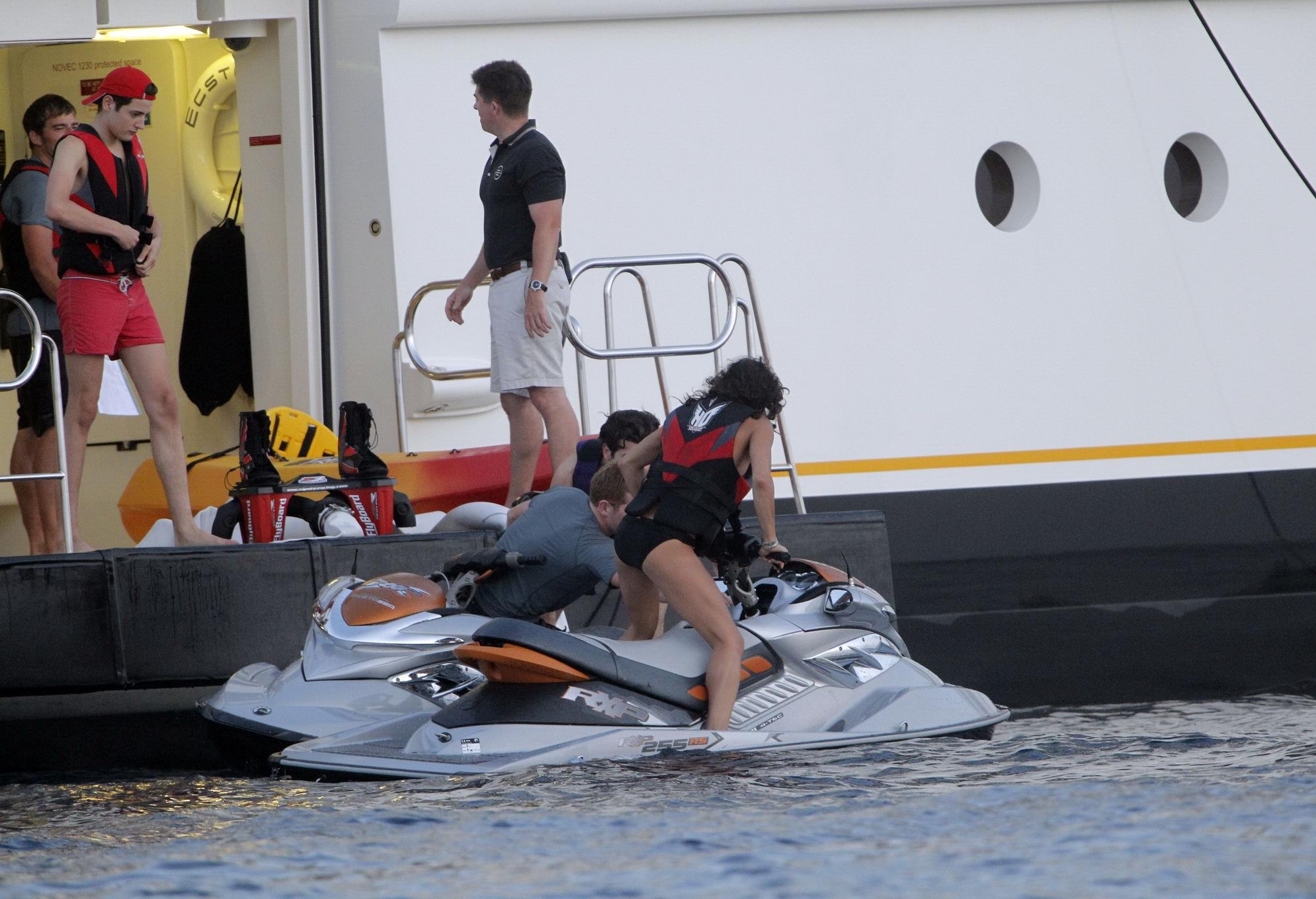 Michelle Rodriguez wearing a sexy black bikini on a yacht in Formentera #75188622