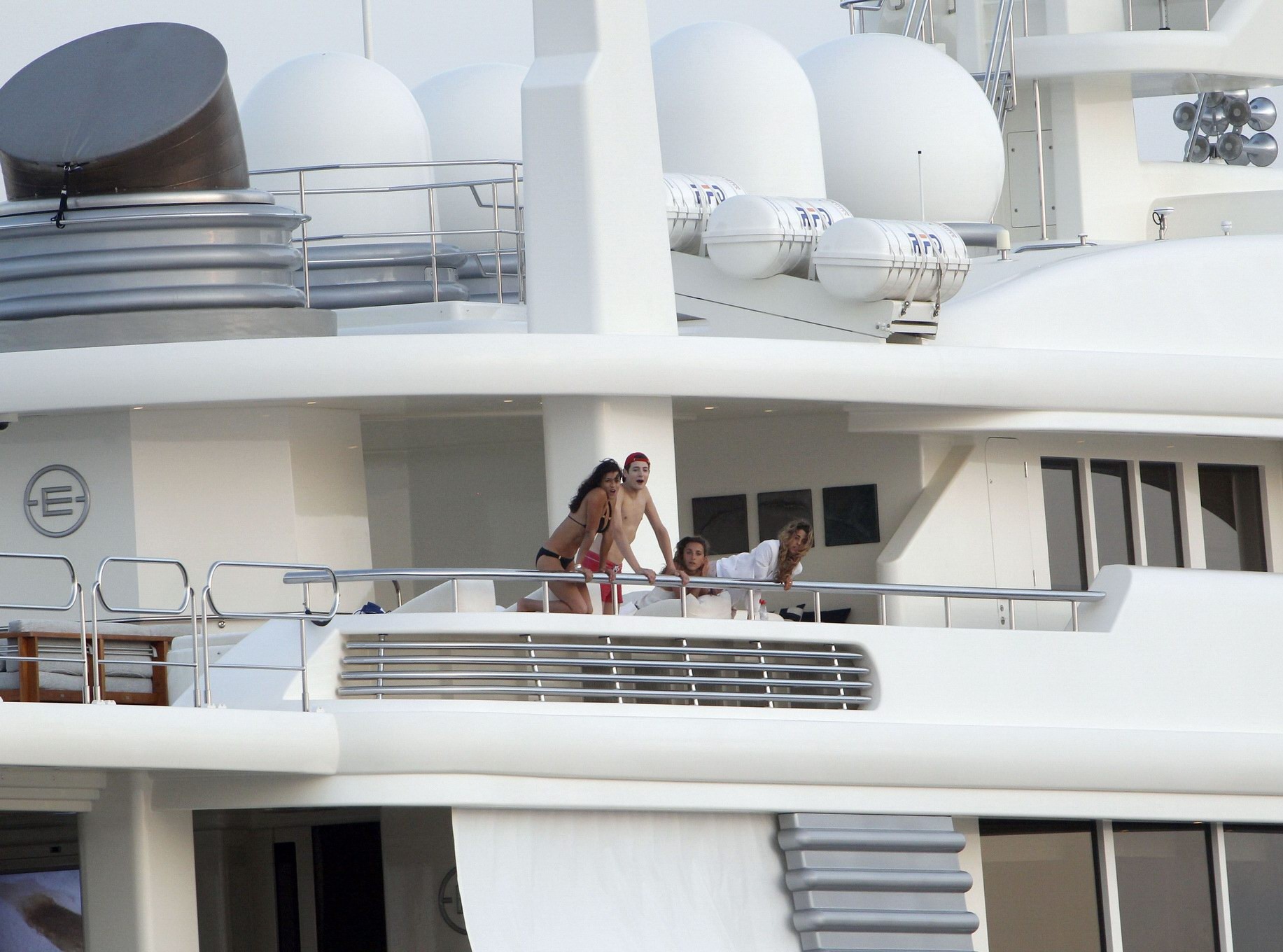 Michelle Rodriguez wearing a sexy black bikini on a yacht in Formentera #75188677