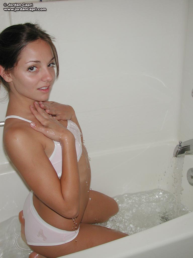 Jordan Capri gets in the bathtub with her panties on! #74927863