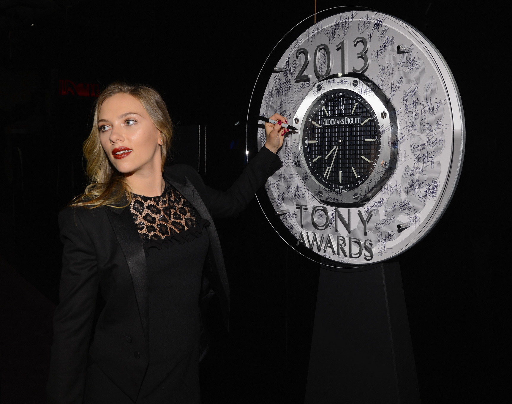 Scarlett Johansson leggy wearing a little black dress at the 67th Annual Tony Aw #75229349