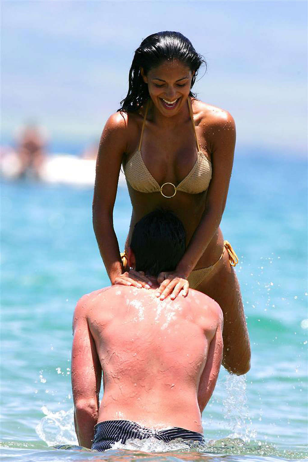 Nicole Scherzinger showing her hot and beautiful body and great tits on beach #75376439