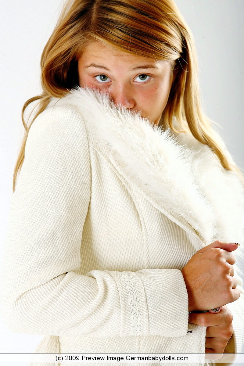 Vicky posing in white coat #68231830