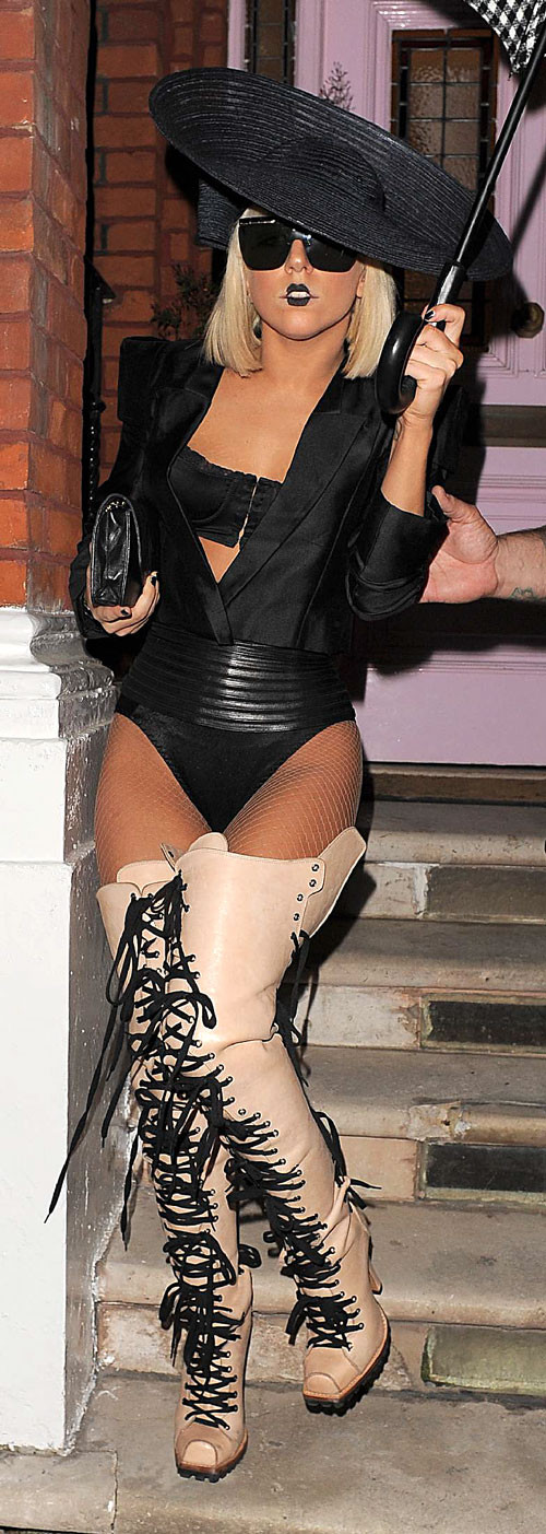Lady Gaga showing her great ass and looking very sexy in fuck me boots and fishn #75397553