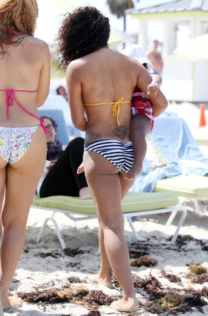 Christina Milian exposing her sexy body and hot ass in bikini on beach #75306037