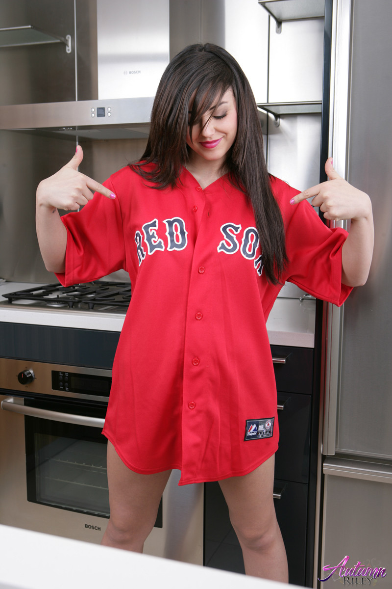 Autumn Riley showing of her Red Sex Jersey #67546613