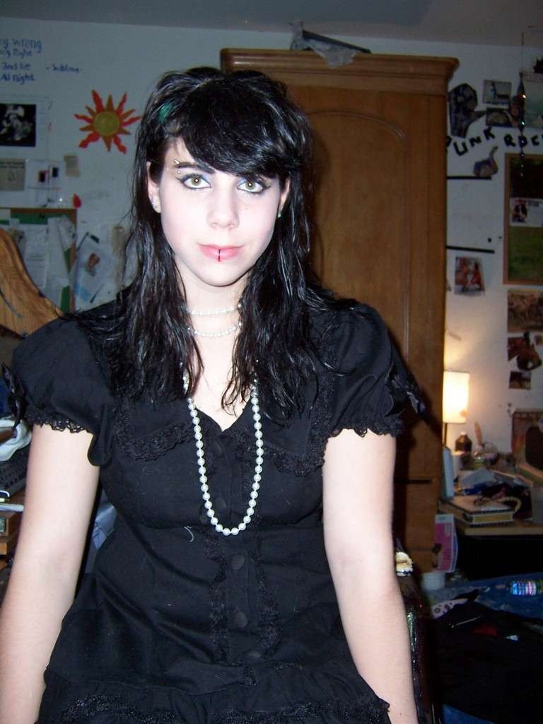 Shots of a posing goth chick #75712115