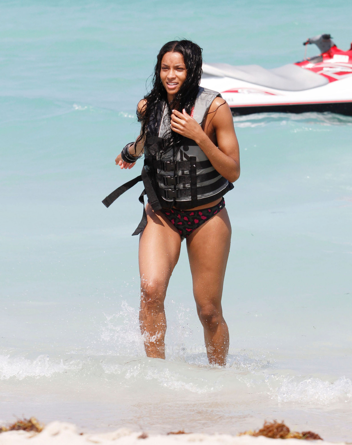 Ciara showing off her bikini body on Miami Beach #75304817