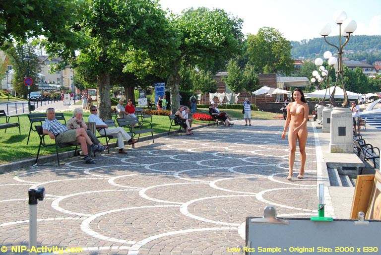 Naked woman in public