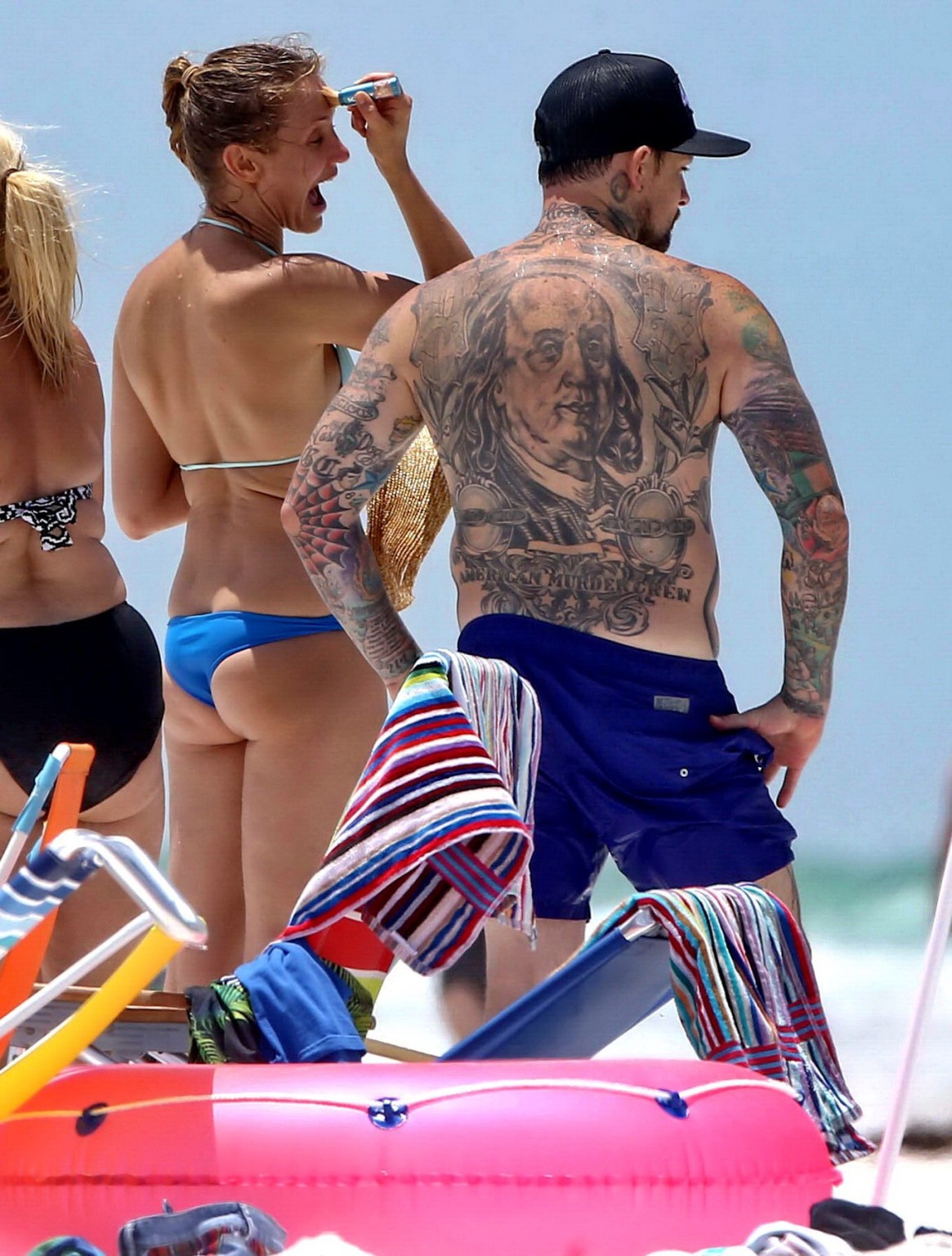 Cameron Diaz shows ass crack wearing a skimpy bikini on a beach in Florida #75191766