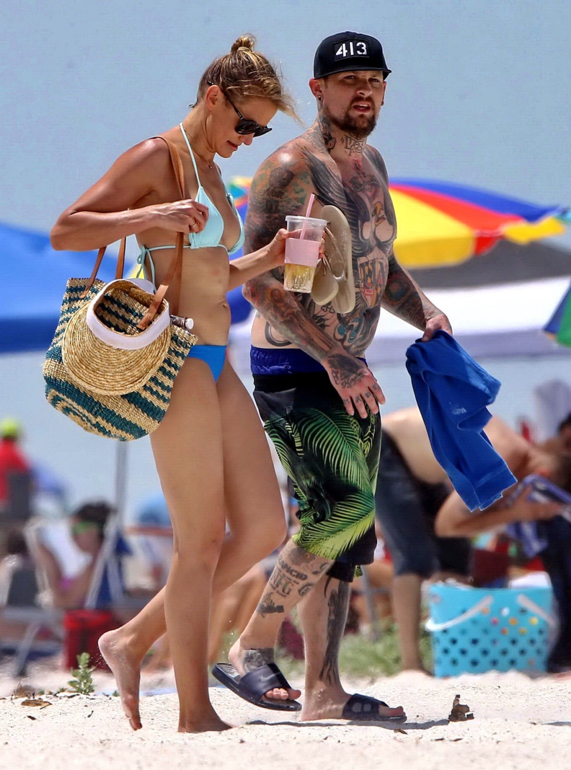 Cameron Diaz shows ass crack wearing a skimpy bikini on a beach in Florida #75191809