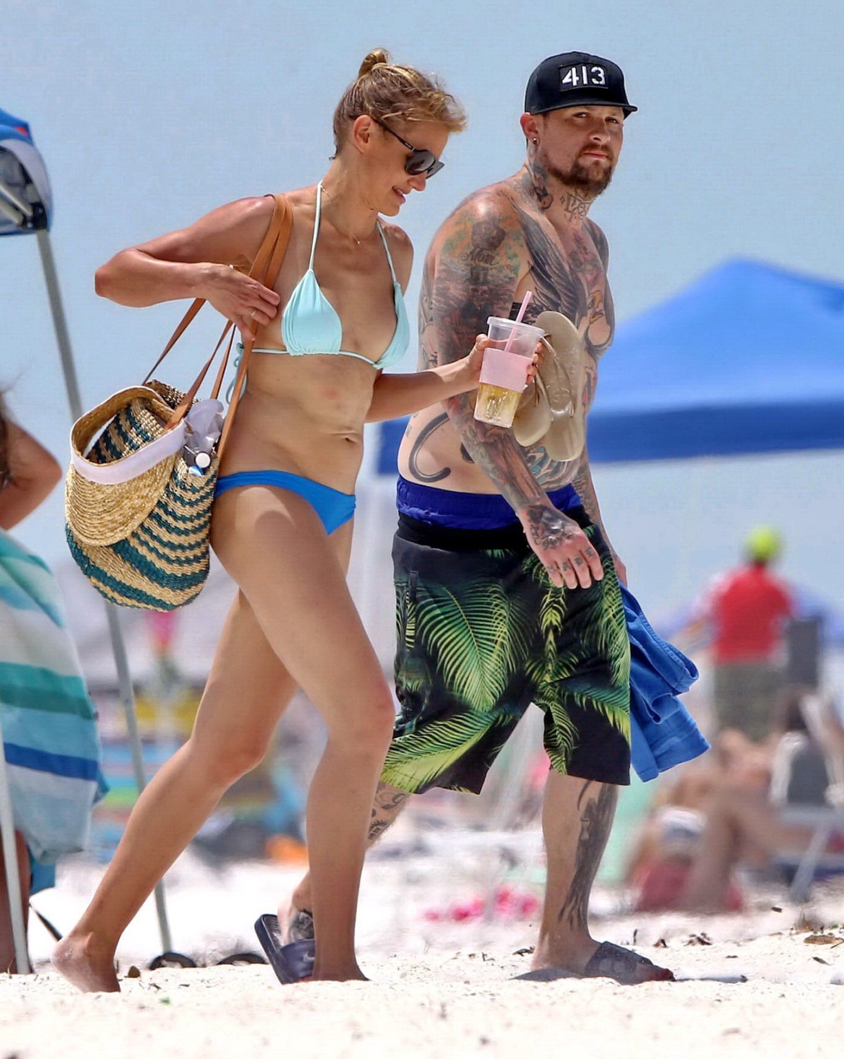 Cameron Diaz shows ass crack wearing a skimpy bikini on a beach in Florida #75191820