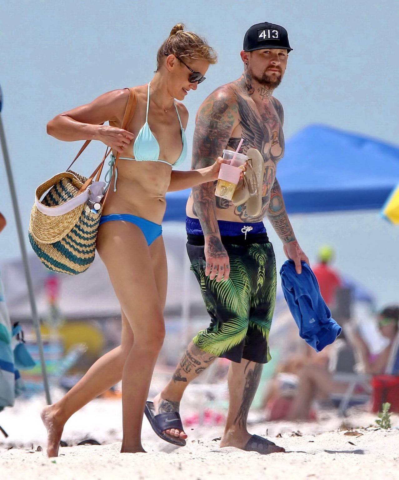 Cameron Diaz shows ass crack wearing a skimpy bikini on a beach in Florida #75191829