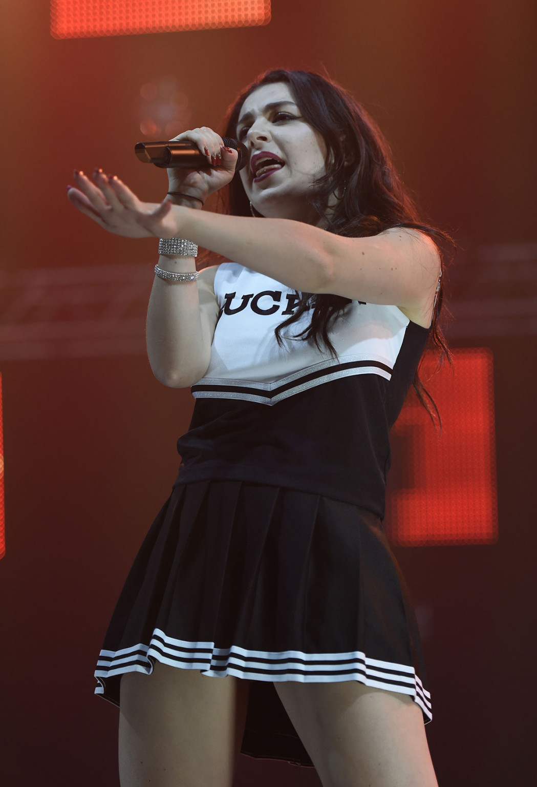 Charli XCX upskirt while performing at the Metro Radio Live Christmas Show #75179824