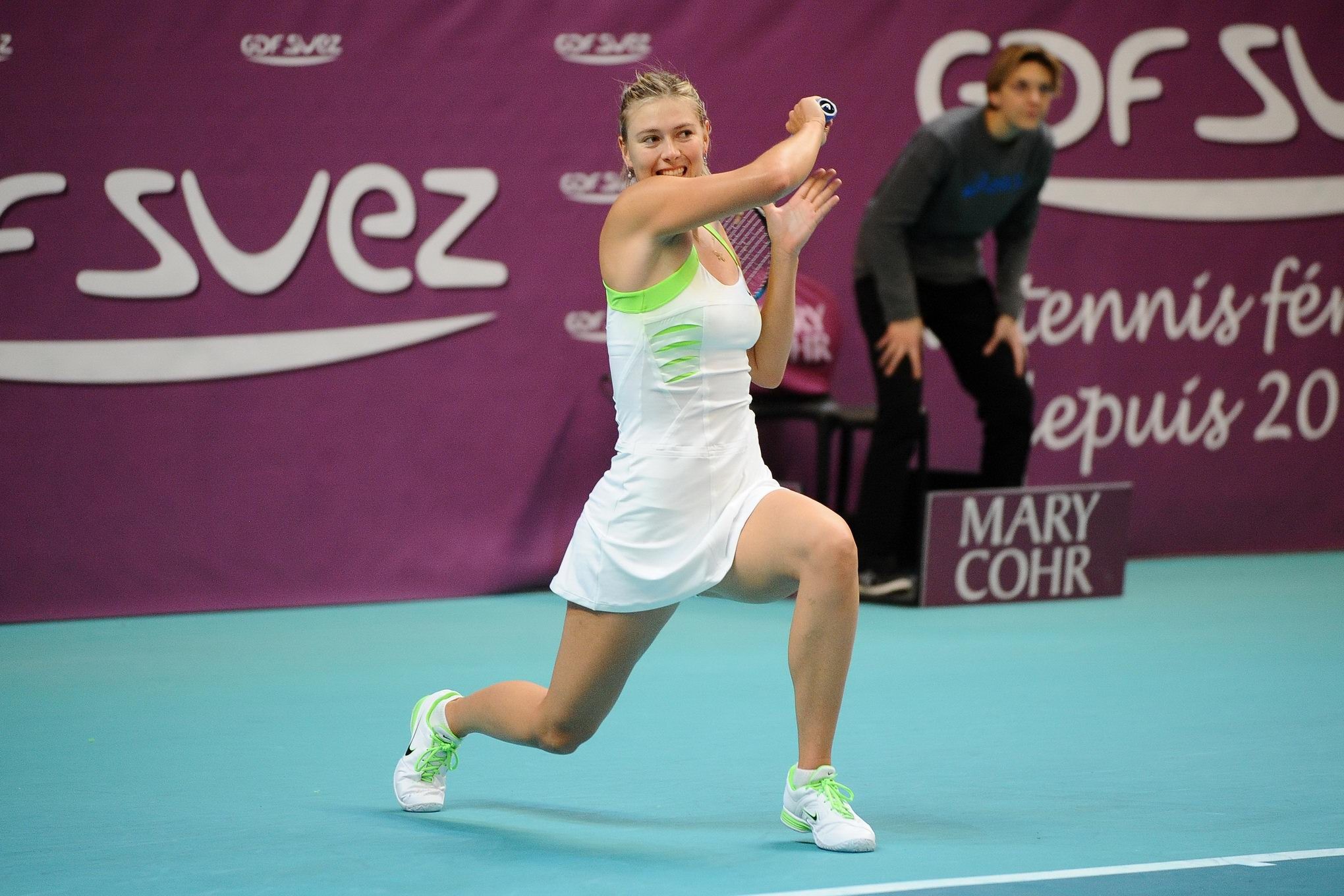 Maria Sharapova flashing her panties at the quarter final of 2012 Open GDF Paris #75273316