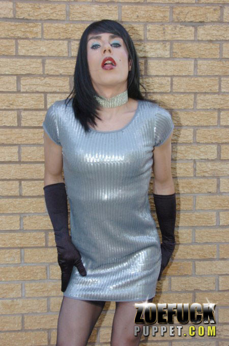 Transvestite Zoe in silver dress #79305163