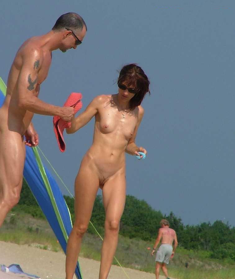 Steaming warm nudists naked at a community beach #72251265