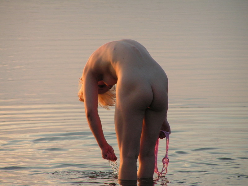 Steaming incredibly hot nudists naked at a public beach front #72251339