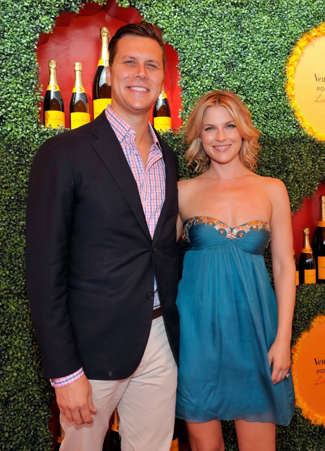 Ali Larter braless wearing blue strapless mini dress at 3rd Annual Veuve Clicquo #75251202