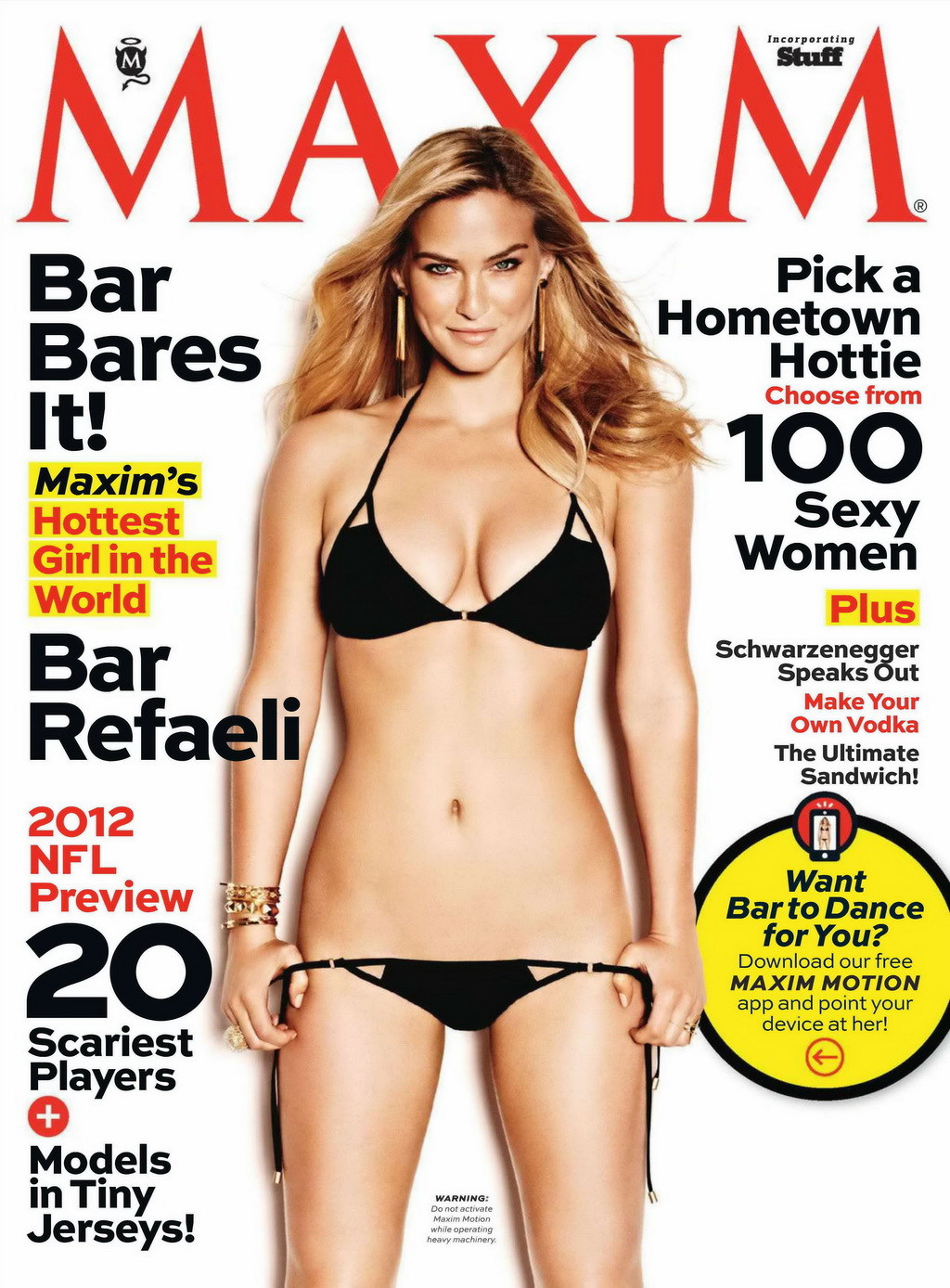 Bar Refaeli naked but hiding in new Maxim Magazine and Elle France issues