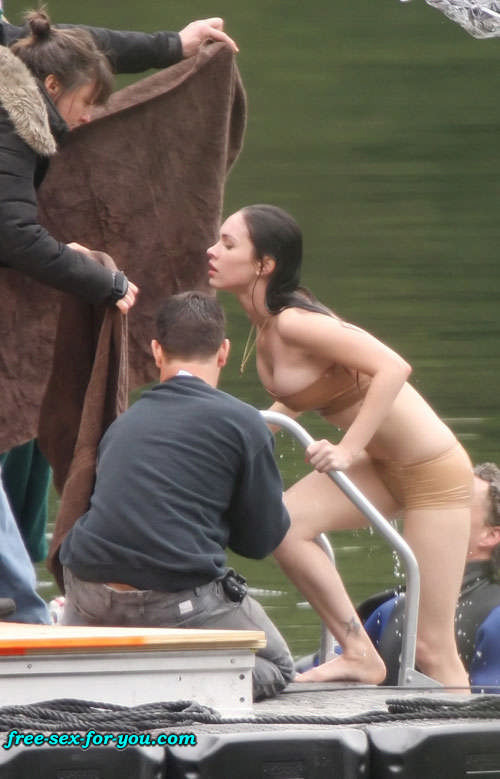 Megan Fox showing her nice big tits on beach #75414019
