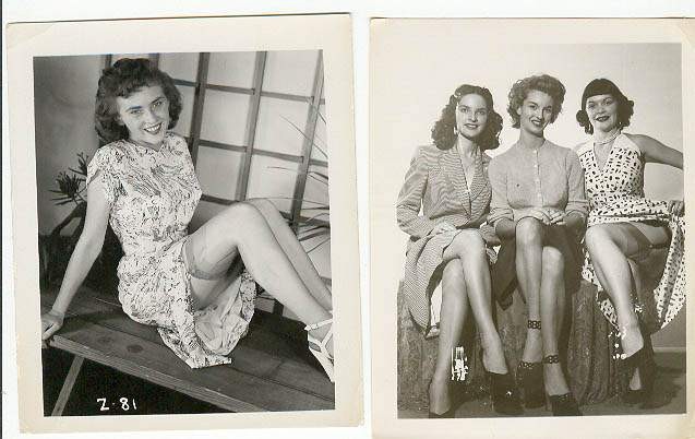 Vintage natural girls posing together #78328051