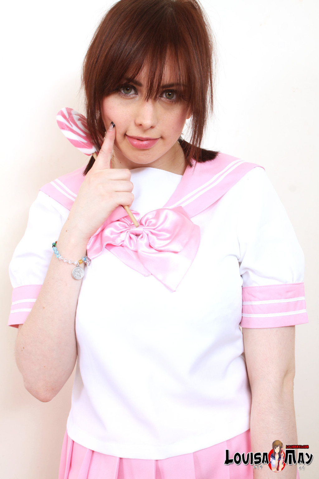 Louisa May as a pink manga schoolgirl #73071532