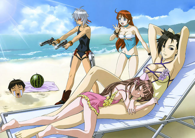 Reiko s'amuse sur la plage avec ses copines.
 #69665180