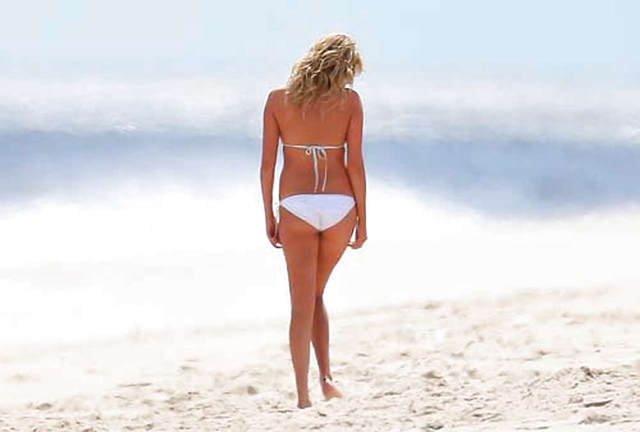 Kate Upton exposing big boobs in toples bikini on beach #75229187
