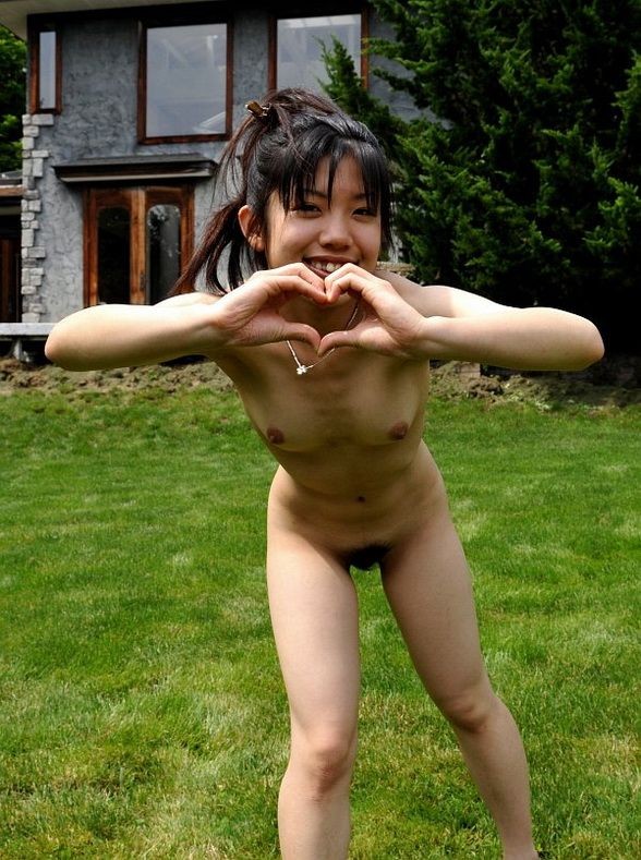 Petite asian teen Youzn poses nude outdoors #69891690