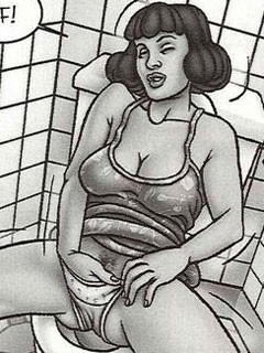 Fumetti con la donna sorpresa a masturbarsi nel bagno
 #69539664