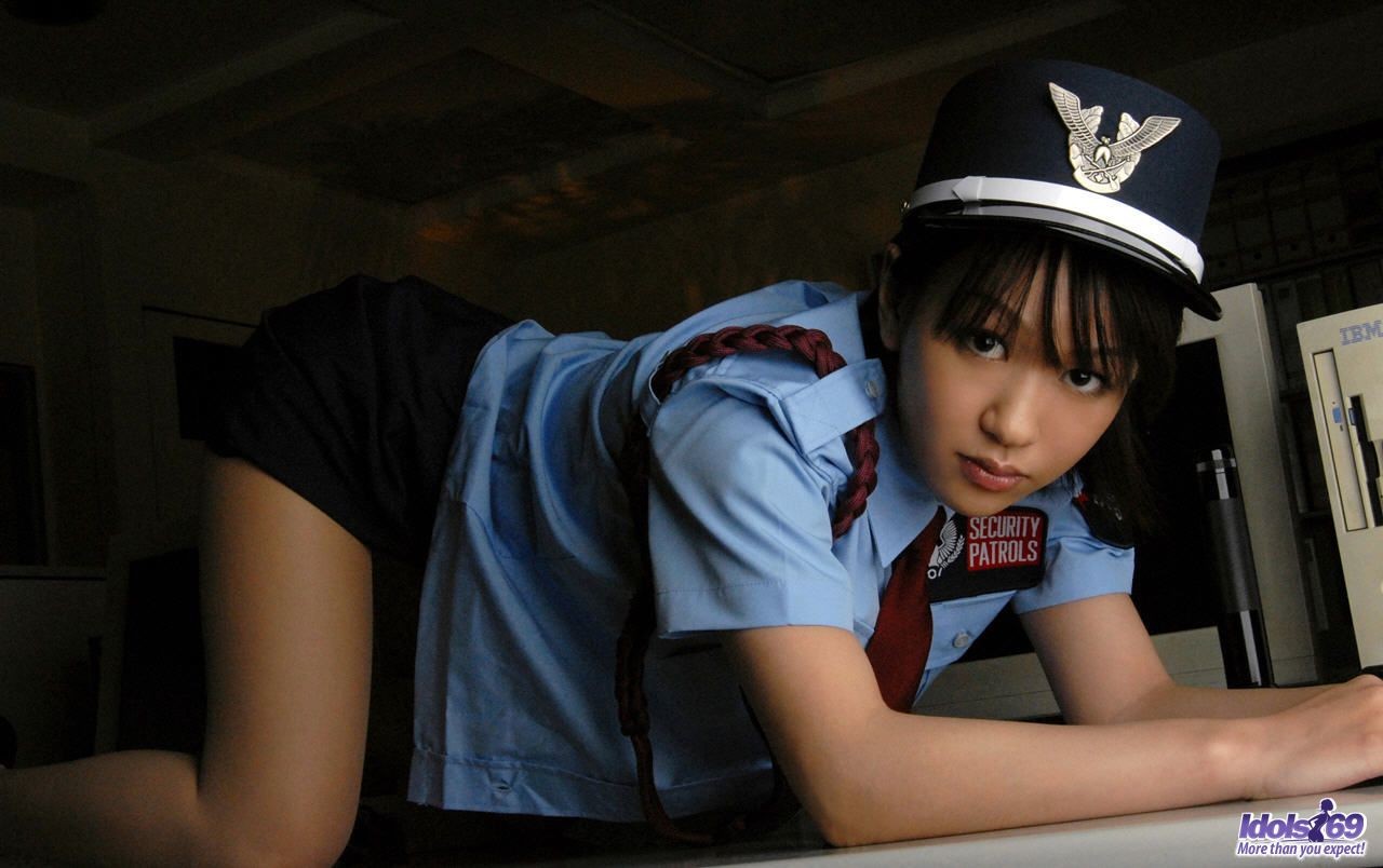 Naughty Asian cop takes off her shirt #69851944