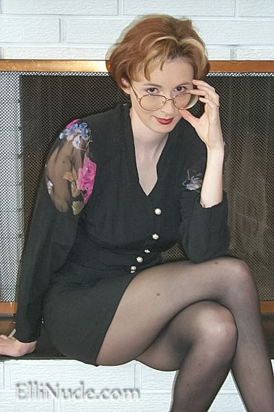Boss lady in pantyhose and glasses #74624915