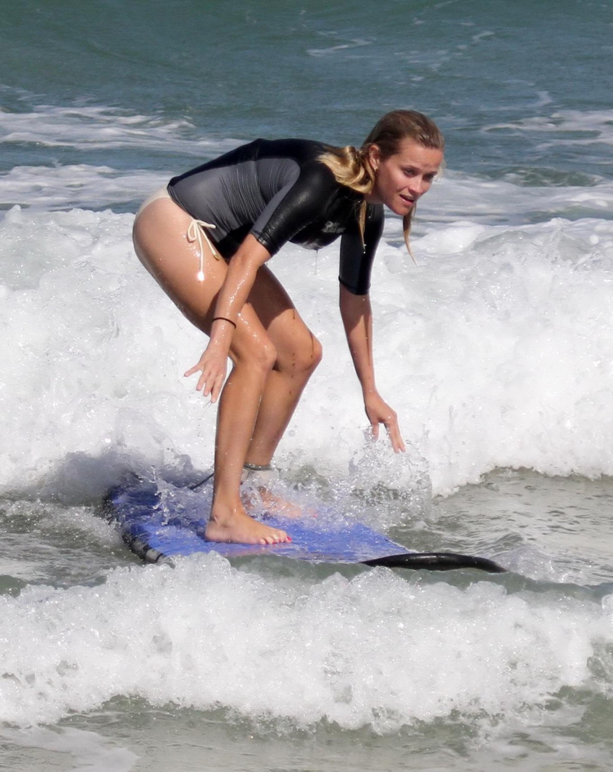 Reese Witherspoon shows off her ass while surfing in Hawaii #75291194