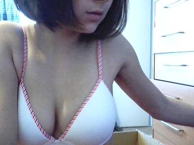 cute amateur asian brunette in bra and panties #70032317