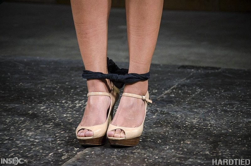 Chillycarlita hot artist in red dress is rope bound made to orga #71917432