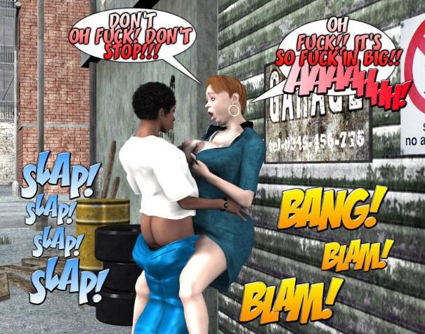 Unsatisfied mature housewife 3D porn comics public interracial pic