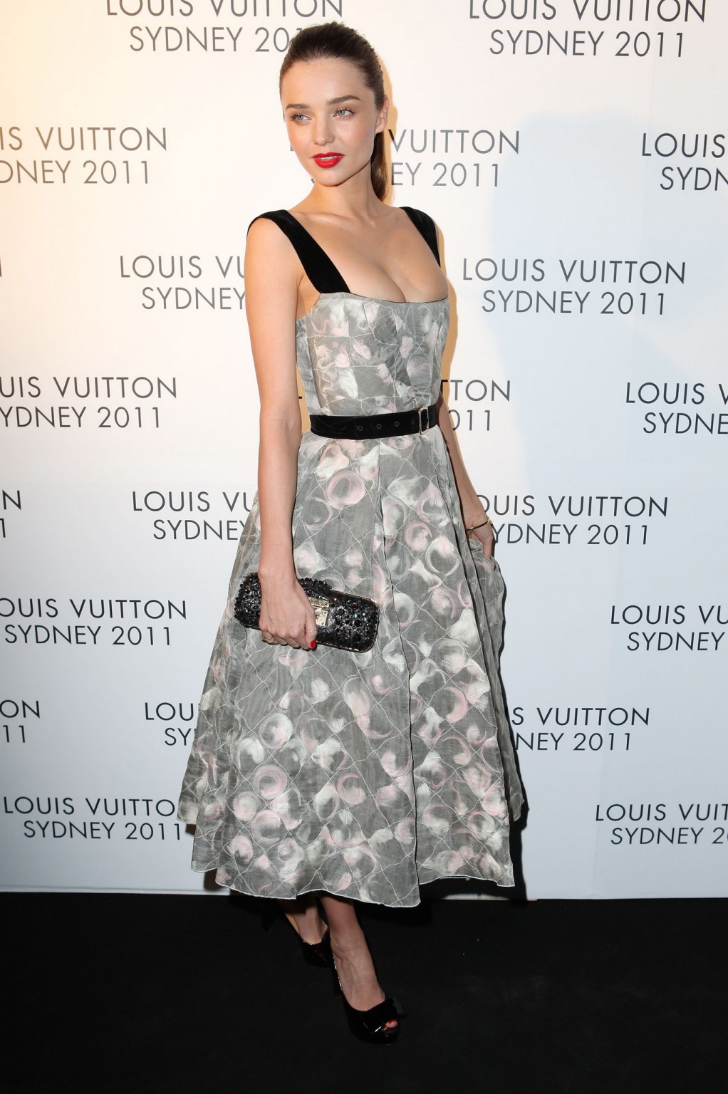 Miranda Kerr busty wearing low cut dress at Louis Vuitton Maison reception in Sy #75279785