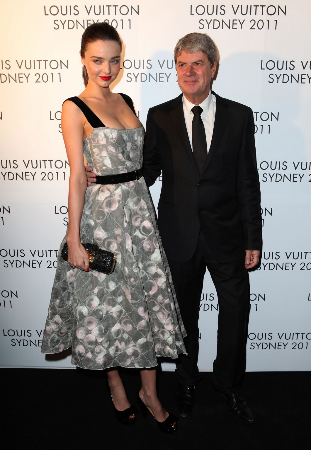 Miranda Kerr busty wearing low cut dress at Louis Vuitton Maison reception in Sy #75279788