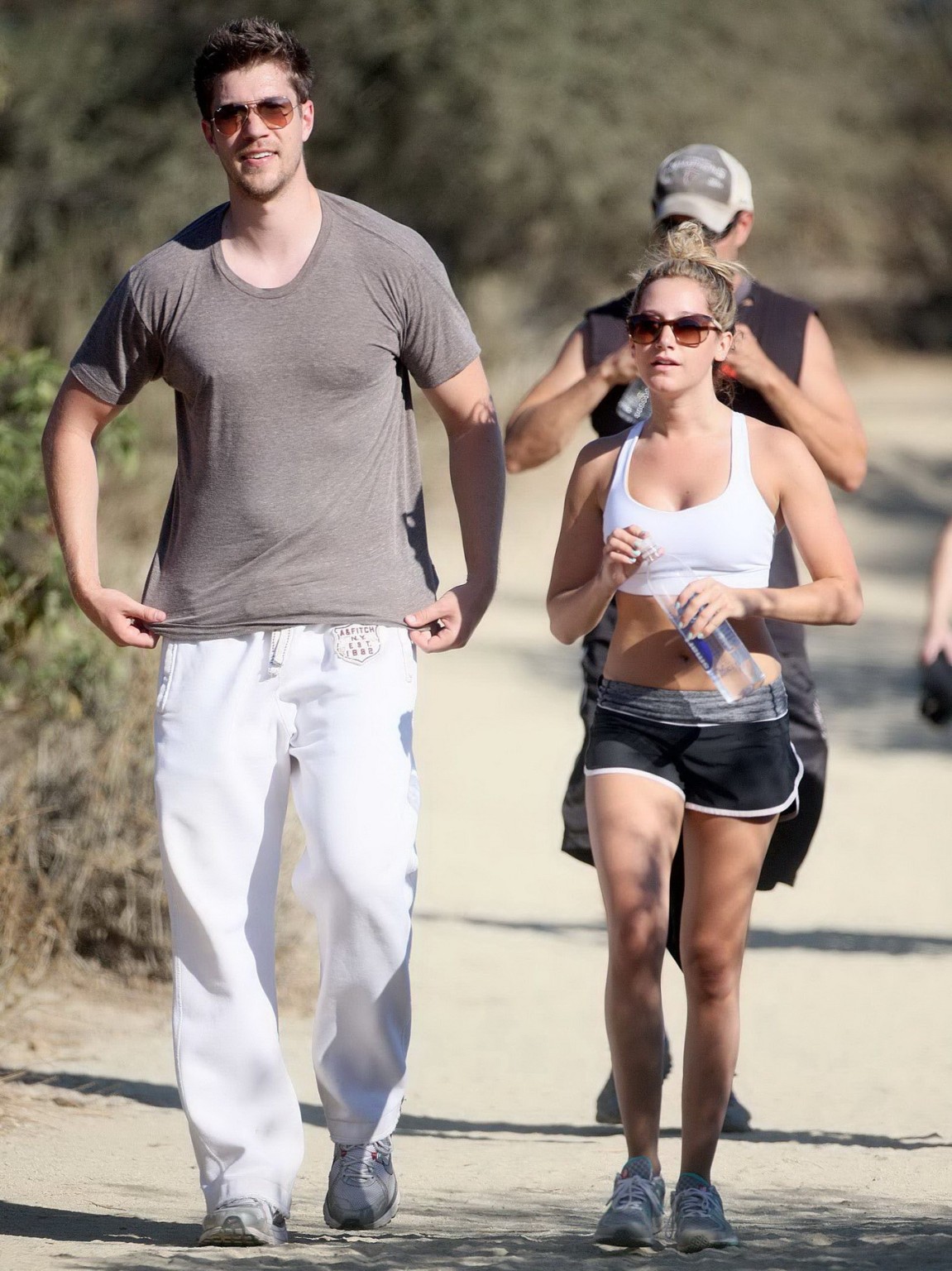 Ashley Tisdale in sports bra  shorts hiking the Runyon Canyon in LA #75255263