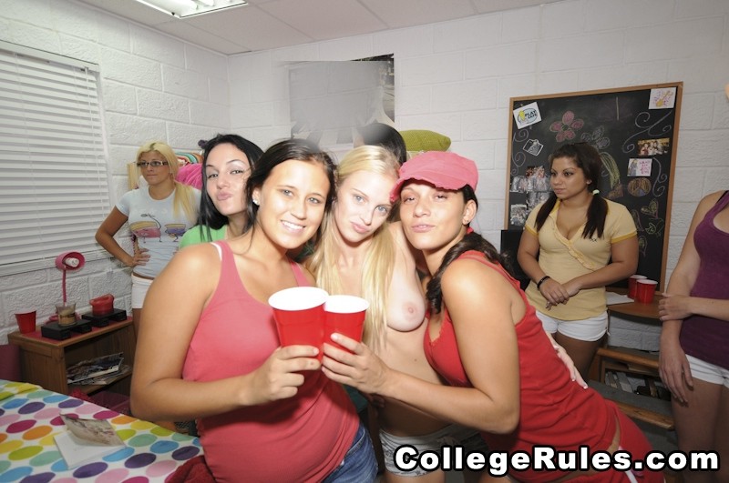 Smoking babes getting banged hard at college dorm party #79412509