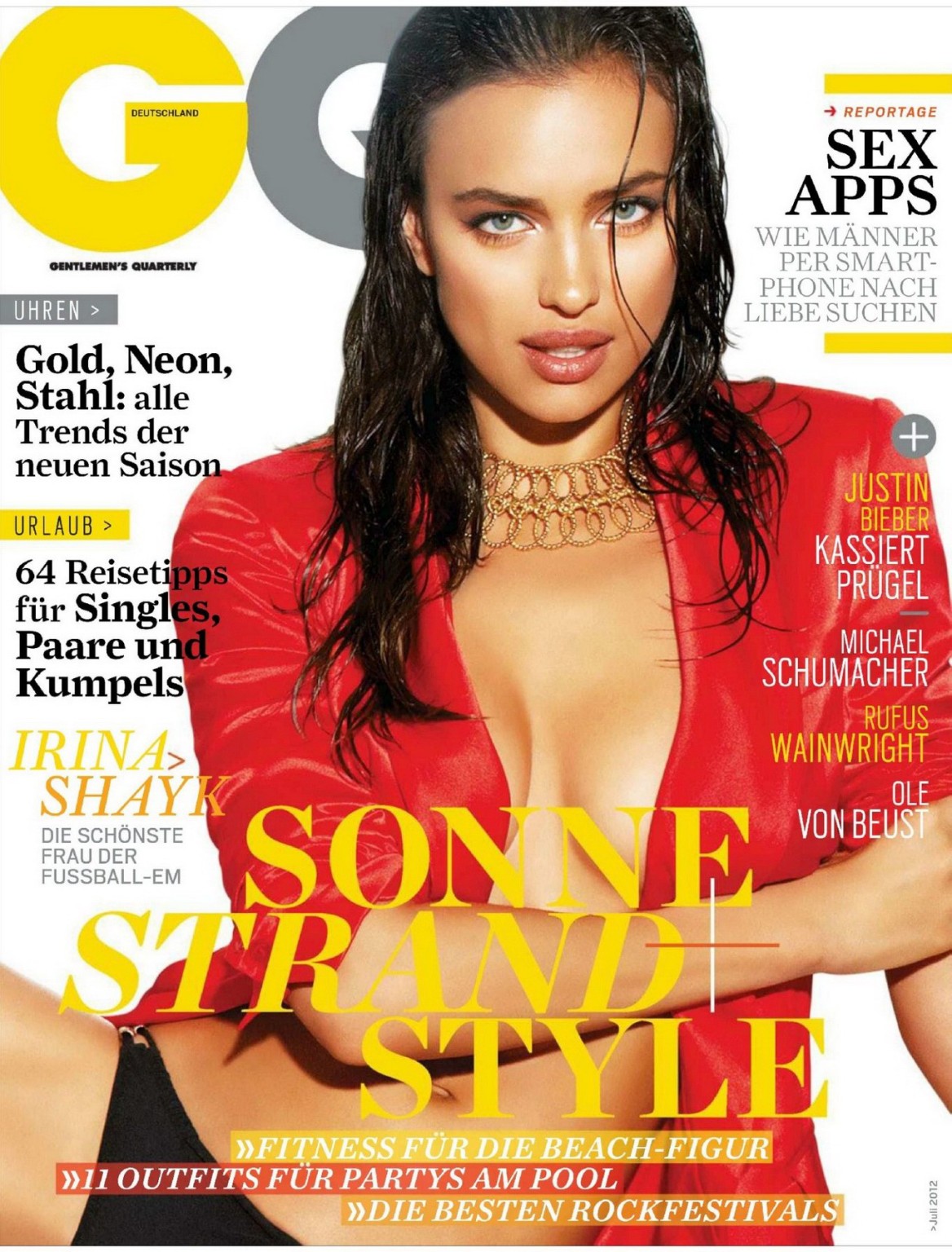 Irina Shayk showing side boob in July 2012 issue of German GQ Magazine #75260475