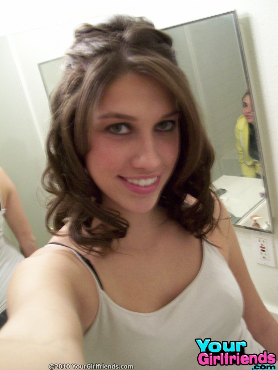 Teen Girlfriend whip out the camera in the bathroom mirror for some hot self mir #67180191