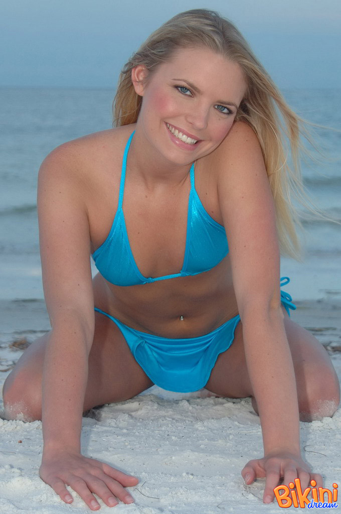 Kristina looking so cute in a blue bikini #73185948